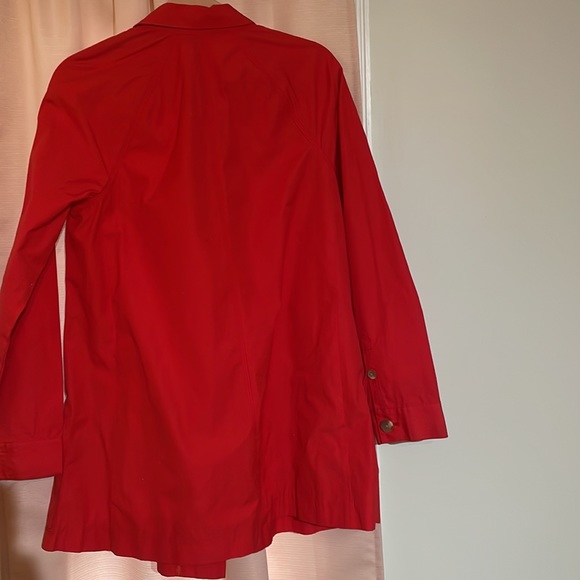 RED LIZ CLAIBORNE BUTTON TOPCOAT OVERCOAT TRENCH JACKET - Picture 4 of 4